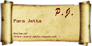 Para Jetta névjegykártya